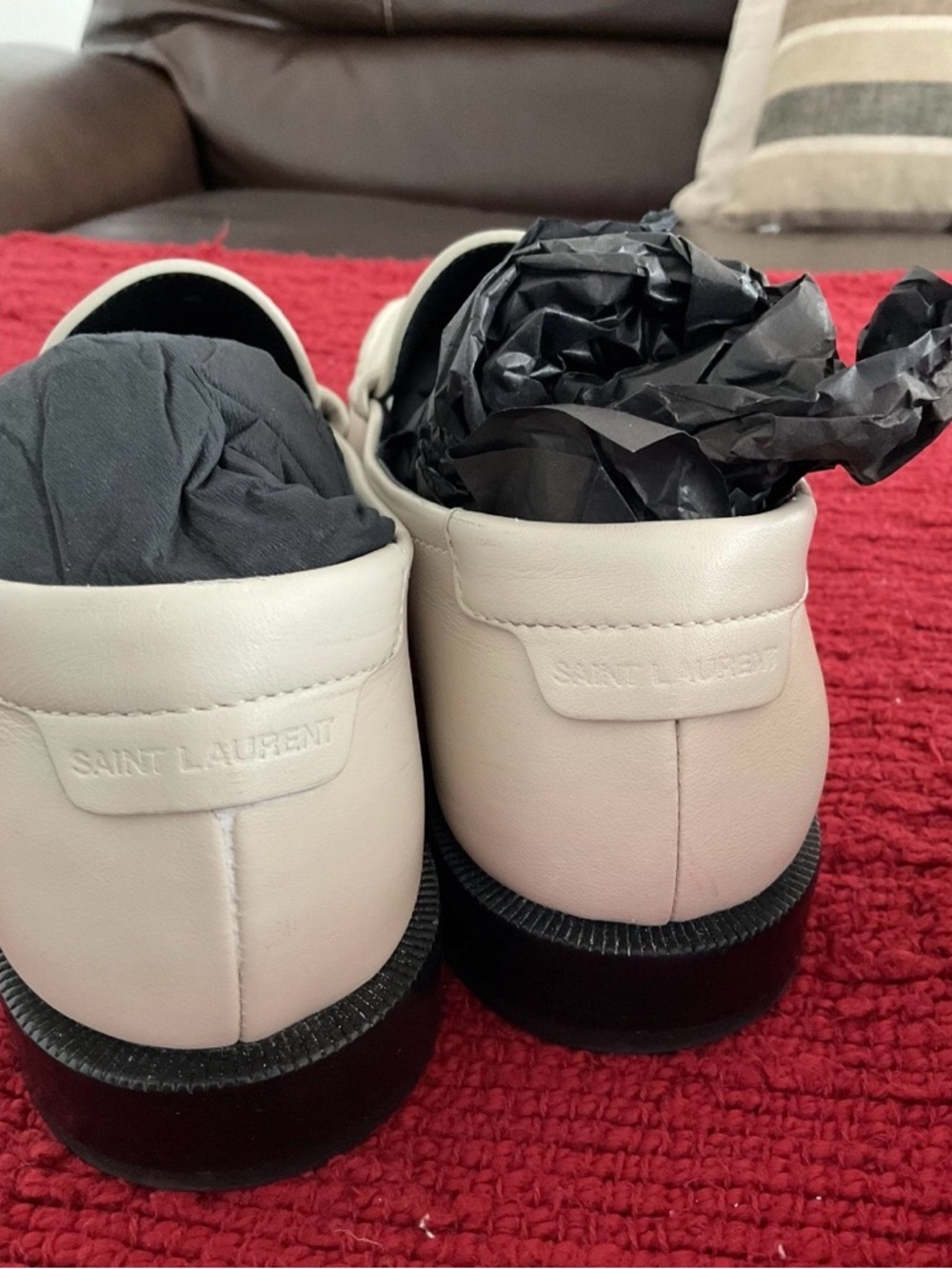 Saint Laurent White Leather Loafers - Picture 5 of 7